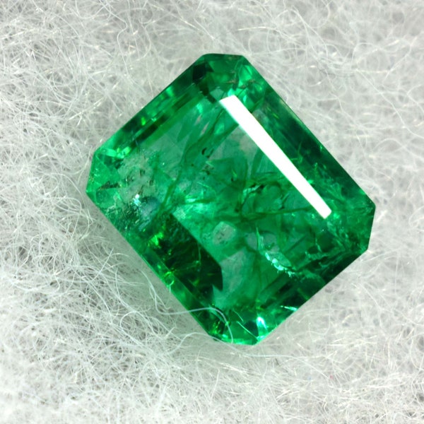 New 7.50 Ct Natural Columbian Emerald Certified Faceted Gemstone Beautiful Jewelry Making Stone Emerald Shape Best Sale For Coming valentine