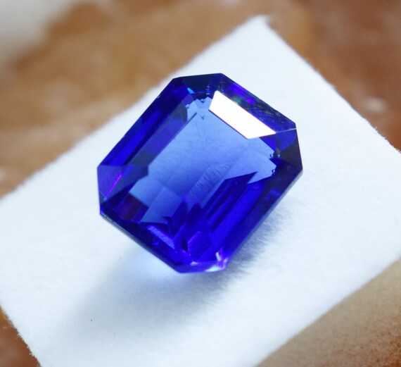 Natural Tanzanite Certified Loose Gemstone 10 CT Emerald Shape
