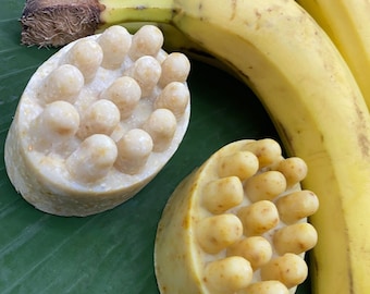 Handmade Banana Massage Soap Bar: Organic Vegan Birthday Gift