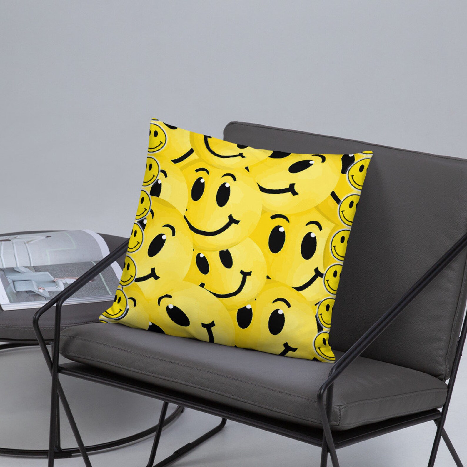 Smiley Face Pillow Yellow Smiley Face Decorative Pillow Etsy