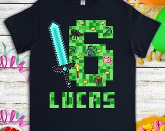 birthday minecraft shirt