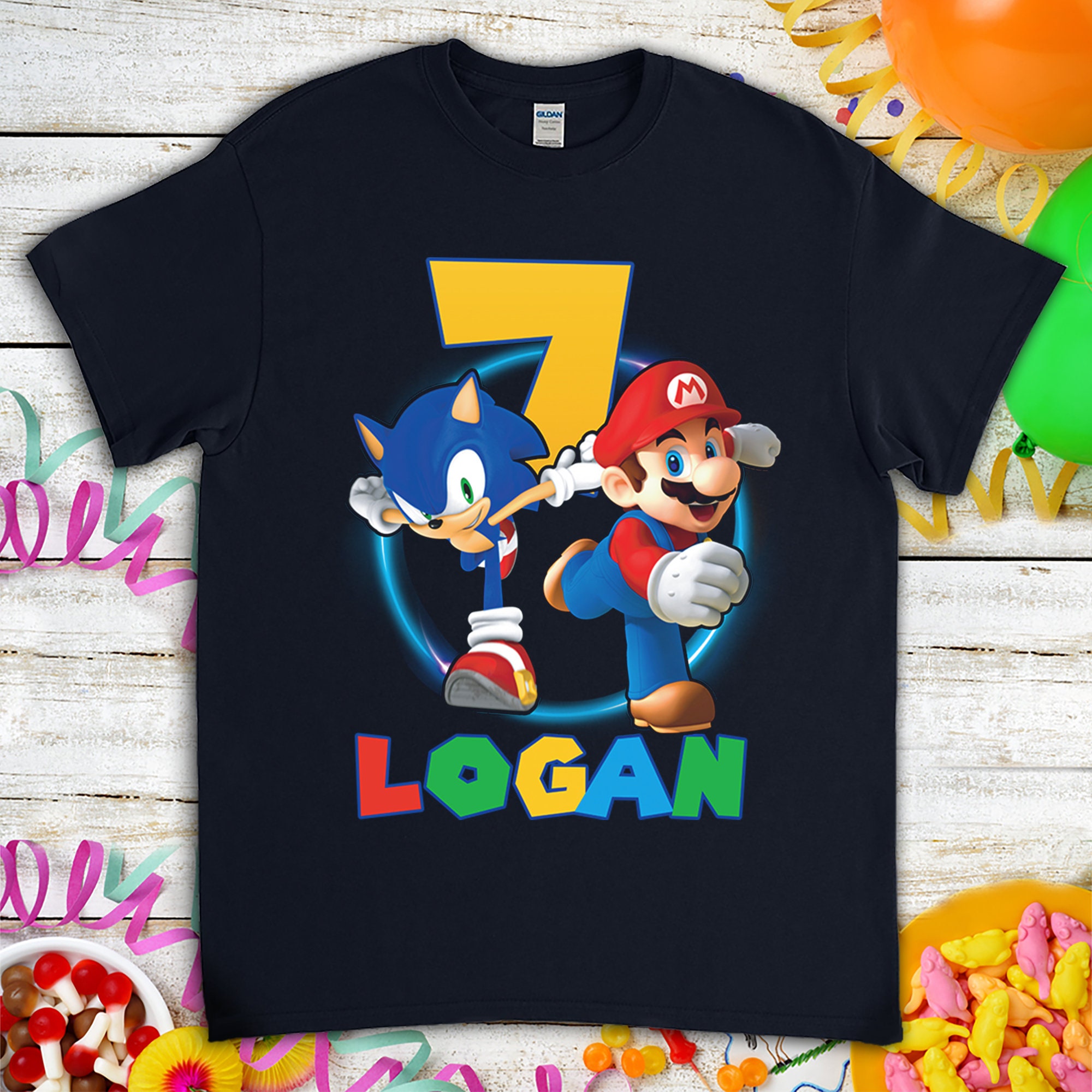 Sonic and Super Mario Birthday Shirt Funny Kids Toddler Video Etsy