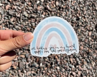 I’m holding you in my heart until I can hold you in heaven rainbow sticker | child loss sticker | sticker for pregnancy loss moms | mom life