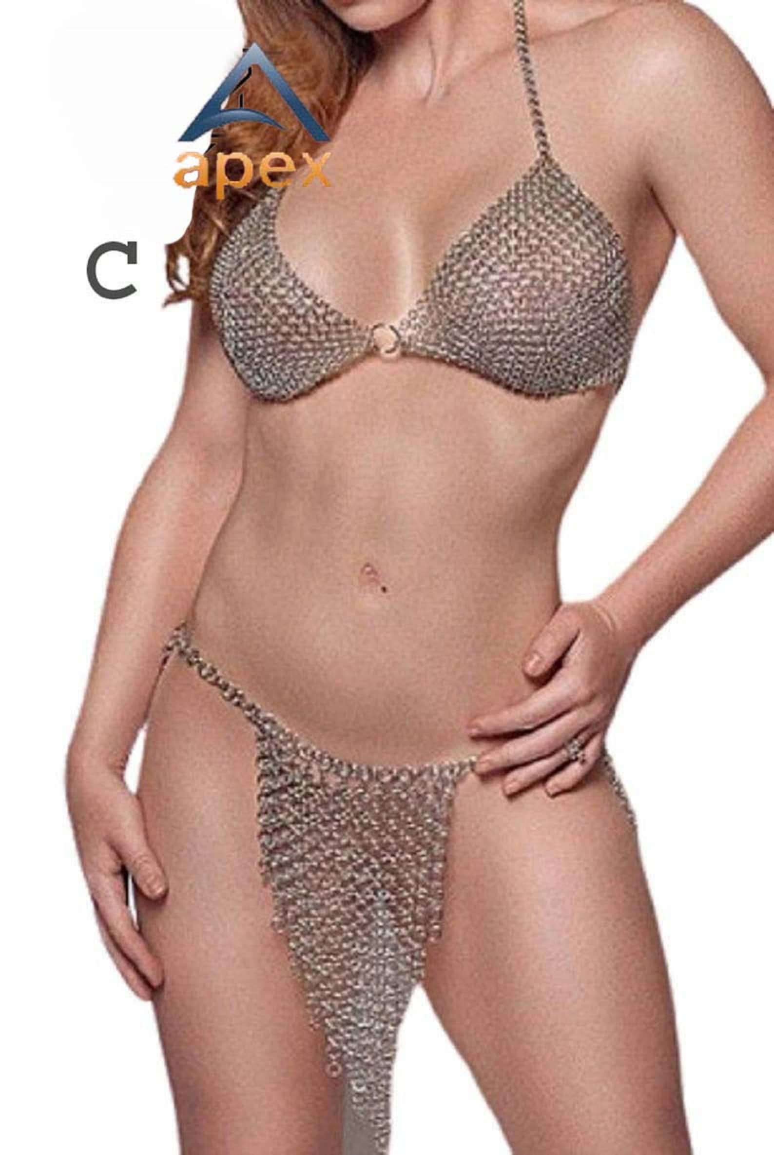 Armor Bikni Set Chainmail Bikini Aluminium Silver Chain Mail Etsy