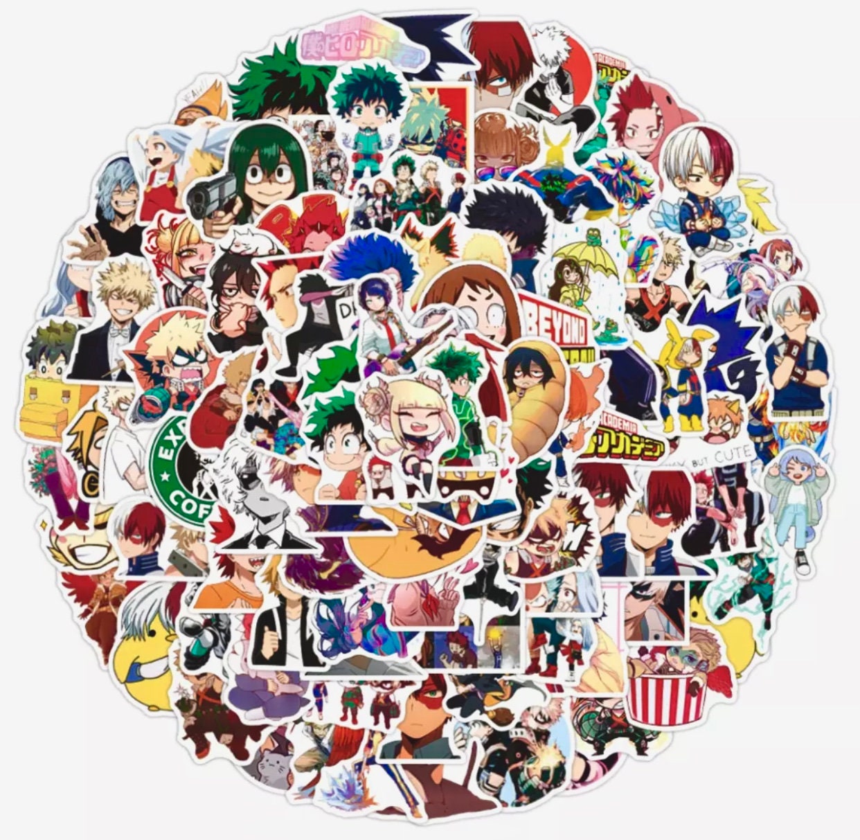 my hero academia stickers and decals anime stickers etsy