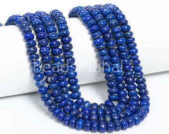 Natural Lapis Lazuli Smooth Rondelle Shape Beads Strand 5.5-6mm Beads ,Handmade Loose Gemstone Beads Craft Supply For Jewelry Making