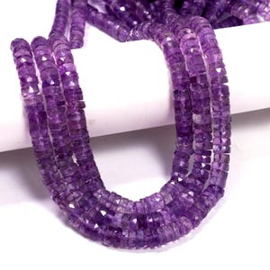 Natural Purple Amethyst Faceted 6.5-7mm Heishi Beads For Jewelry Making Beads & Supplies Gemstone Beads DIY Jewelry Making Beads 16"Long