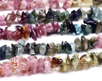 Genuine Multi Stone Uncut Chips Smooth Beads Strand For Jewelry Making Gemstone Chip Beads For Necklace Gemstone Rough Jewelry 32" Long
