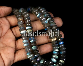 Cuentas de labradorita natural, cuentas redondas de labradorita de alta calidad de 9-10 mm, cuentas de labradorita facetadas, cuentas de labradorita para joyería.