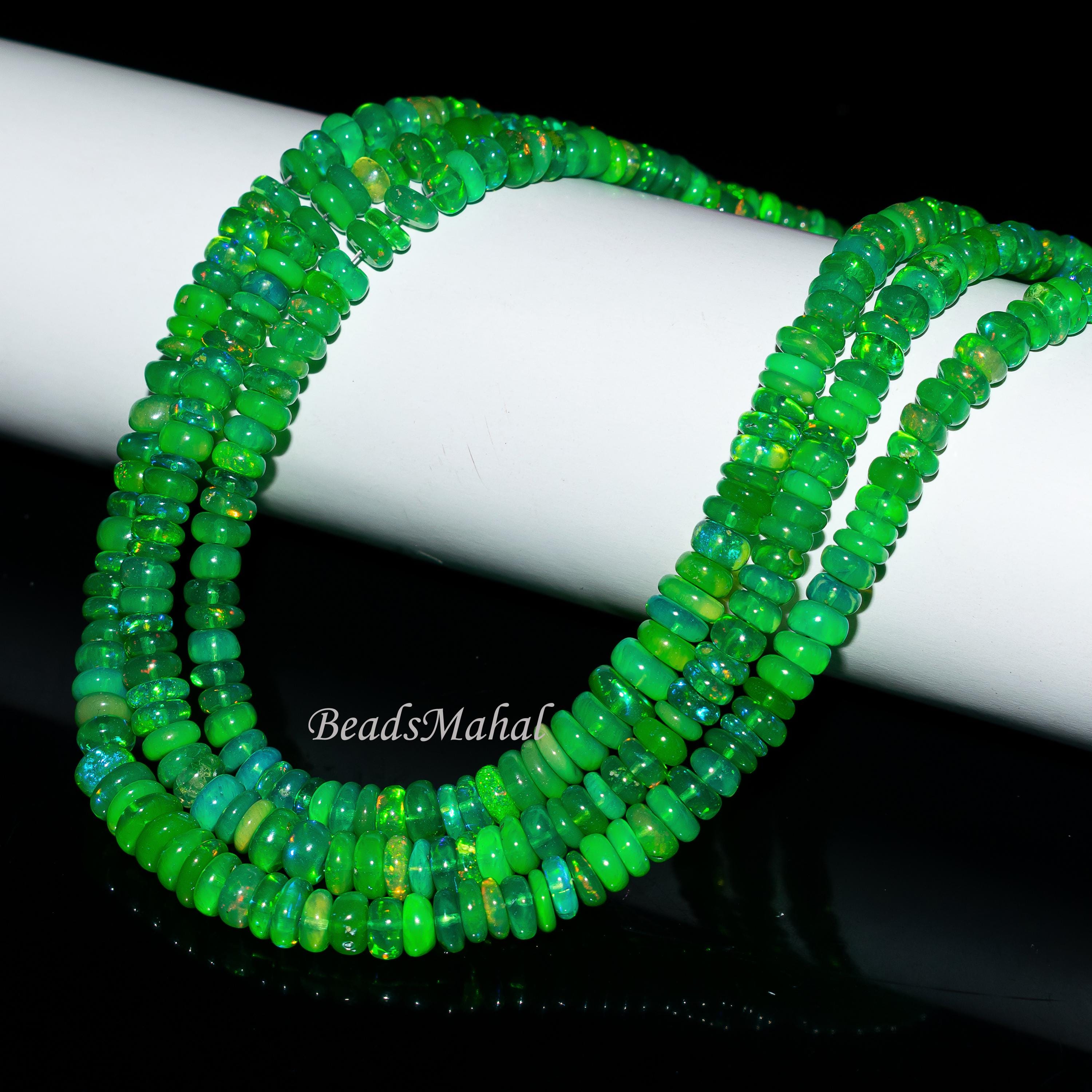 Lot De 25 Perles D'opale Naturelle D'Éthiopie – Facettées Rondelle 4-5 Mm – Pour Bijoux