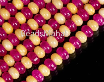 Veelkleurige kwartskralen, rood gele kwarts 8 mm rondelle kralen, kwarts effen edelsteenkralen, kwarts sieraden maken en knutselen