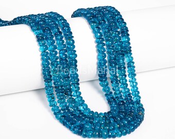 London Blue Topas Glatte Rondell Perlen - Natürliche facettierte Edelstein Perlen für die Schmuckherstellung, DIY Handwerk, einzigartige Blautopas Perlen, 16 Zoll