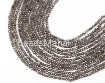 Cuentas de labradorita natural, microcuentas redondas de labradorita de 2 mm, cuentas de labradorita facetadas, cuentas de labradorita para joyería y manualidades.