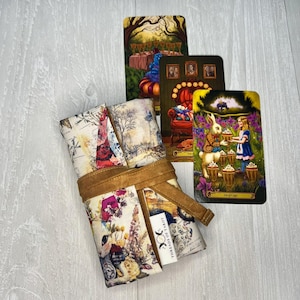 Alice's Adventures in Wonderland Tarot Bag, Wonderland Tarot Wrap, Vintage Like Watercolor Alice Tarot Wrap