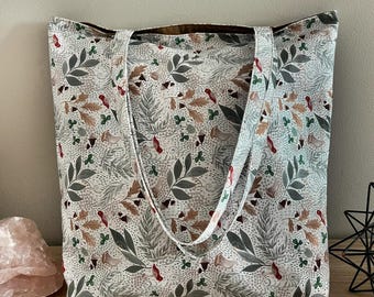 Mushroom Foliage Tote Bag, Shoulder Bag, Witchy Tarot Tote Bag, Overnight Tote Bag, Cottagecore Witch Bag