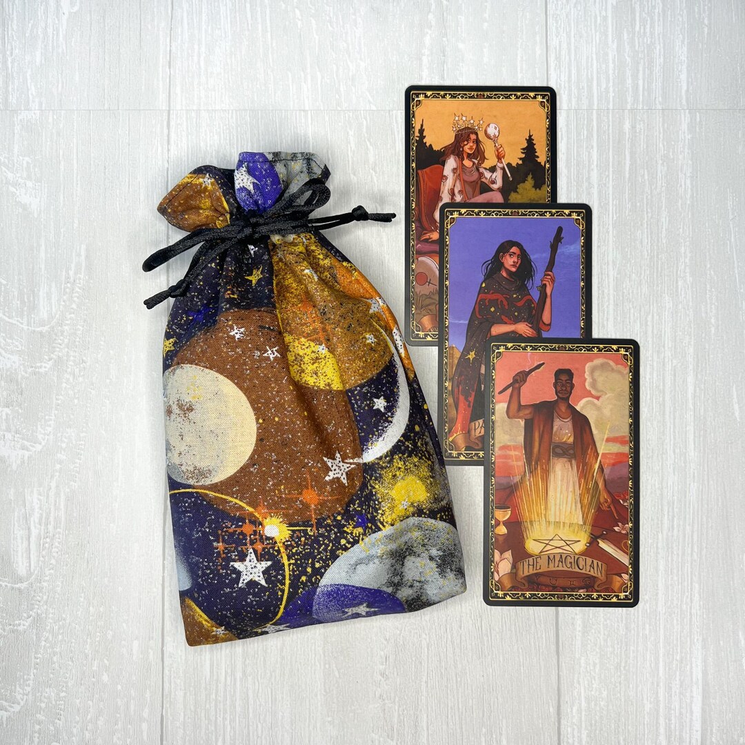 Celestial Tarot Bag, Drawstring Pouch, Tarot Deck Storage Holder ...