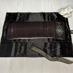 Black & Gold Satin Tarot Wrap, Tarot Deck Storage and Cloth, Tarot Card ...
