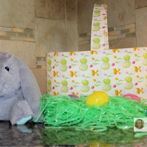 Baby Chicks Cotton Easter Basket: Reusable Fabric Basket