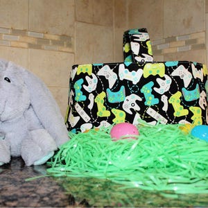 Gaming Controller Easter Basket: Reusable Cotton Fabric Basket