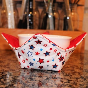 Stars Bowl Cozy | Reusable Microwave Hot Bowl Holder | Potholder | Hotpads