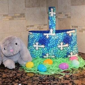 Cross Fabric Easter Basket: Reusable Cotton Bag