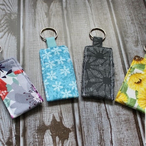 Flowers | Chapstick Holder Keychain | Fabric Lip Balm Holder | Lip Balm Pouch | Keychain Accessories