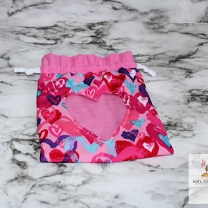 Pink Heart Window Treat Bags – Reusable Valentine's Day Gift Bags 6" x 8"