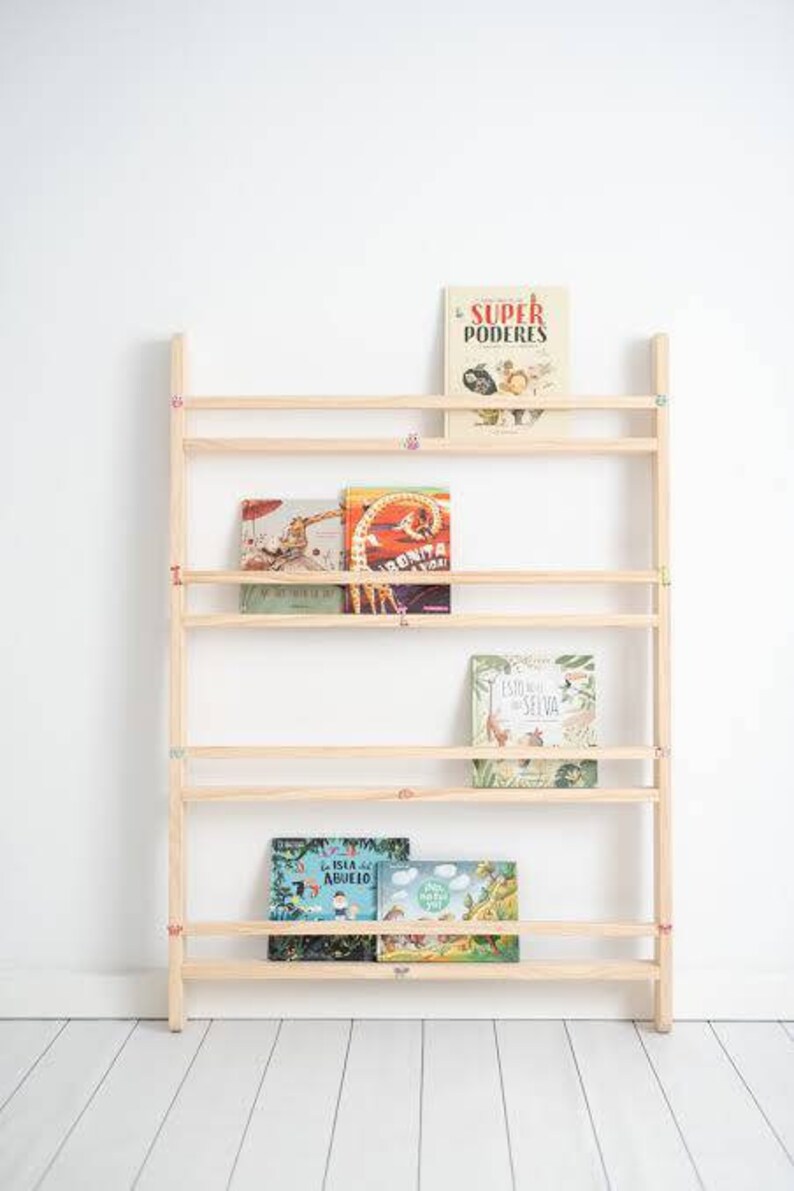 Montessori Wooden Bookcase Montessori Bookshelf Kid's Etsy