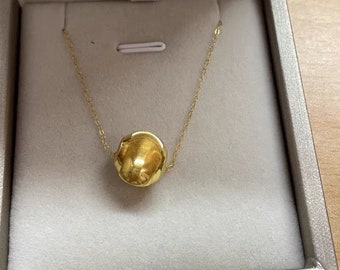 Maßgeschneiderter Kugelanhänger aus 24-Karat-Massivgold, echtes 24-Karat-Gold AU999-Massivgold mit 18-Karat-Massivgoldkette, Geschenk für Sie