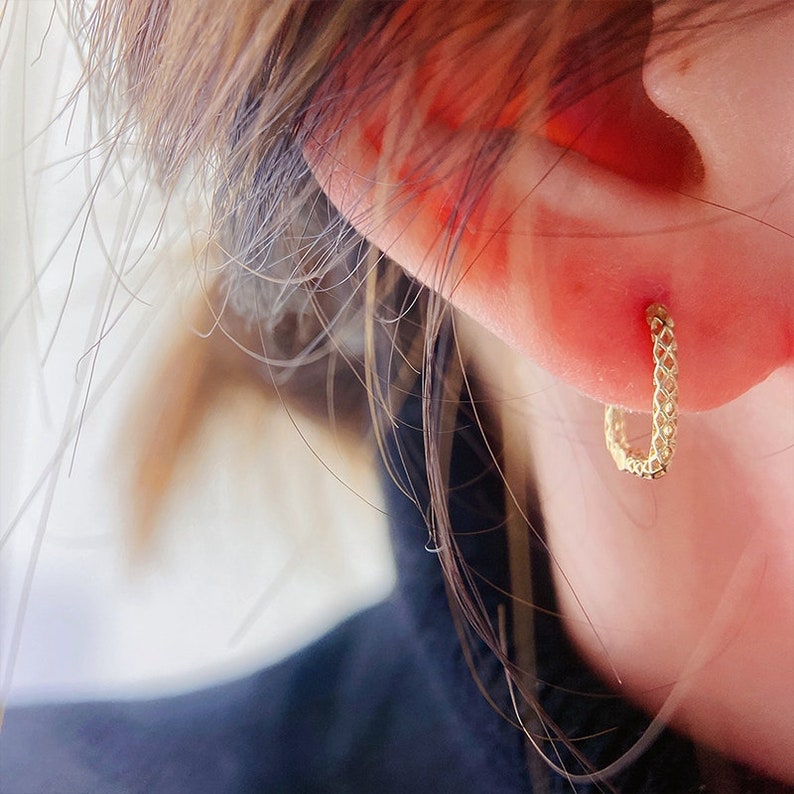 Customized 10K Solid Gold Square Hoop Earrings10k Real Gold Etsy