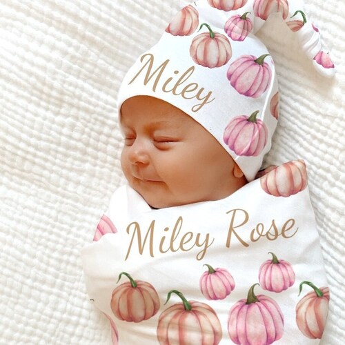 PINK LITTLE Pumpkin Swaddle Baby Girl Coming Home Outfit Fall Etsy