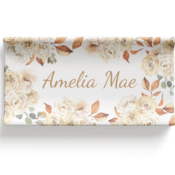 FLORAL Baby Changing Pad Cover - Personalized Baby Shower Gift Personalized Crib Sheet Custom Nursery Set Baby Bedding Set Floral Baby Gift