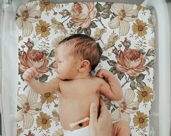 VINTAGE Floral Swaddle Blanket Newborn Baby Girl Coming Home Outfit  Flower Baby Shower Gift Hospital Photo Outfit Hat Headband Newborn