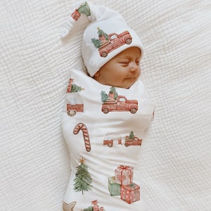 Christmas Swaddle Blanket Watercolor Christmas Hospital Photo Blanket Christmas Baby Outfit Christmas Baby Boy Coming Home Outfit Shower