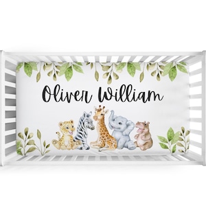 Safari Crib Bedding Set, Safari Nursery Safari Animal Baby Bedding Set Baby Animals Jungle Crib Sheet Baby Bedding Crib Bedding Girl or Boy