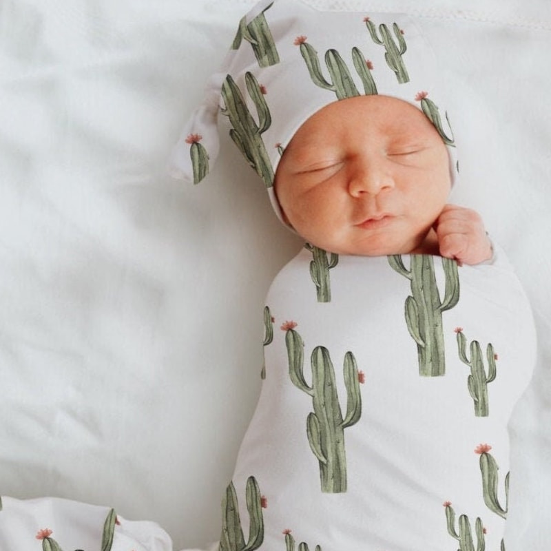 Sugar + Maple Large Blanket & Hat Set - Cactus