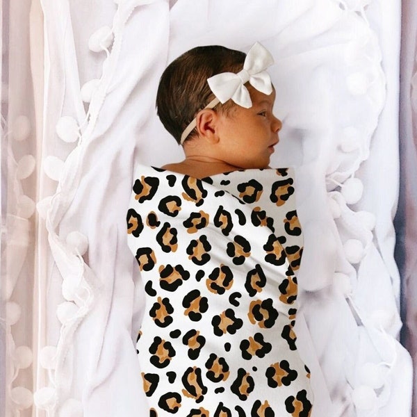 Leopard Swaddle Jaguar Swaddle Cheetah Swaddle Animal Print Swaddle Blanket Baby Shower Gift Baby GIRL Coming Home Outfit Hospital