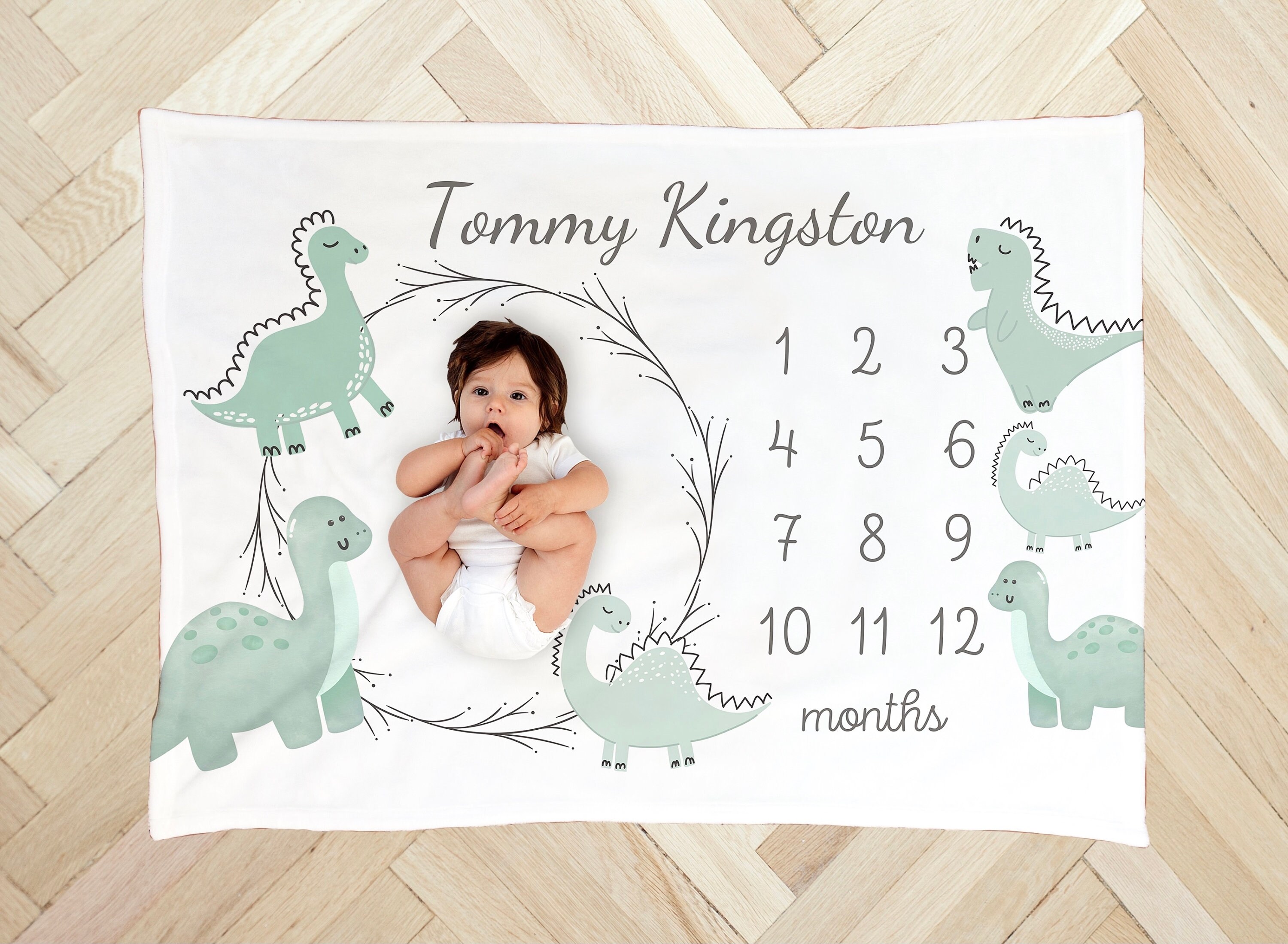 Dinosaur monthly milestone blanket hotsell