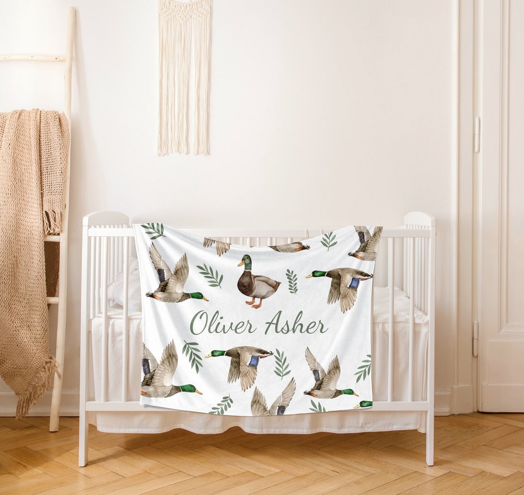 MALLARD DUCK Baby Blanket Name Blanket Personalized Baby Shower Gift