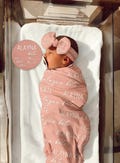 NEW! BABY NAME Swaddle - Baby Boy Swaddle Hat Headband Personalized Newborn Baby Girl Coming Home Outfit Hospital Photo Receiving Blanket