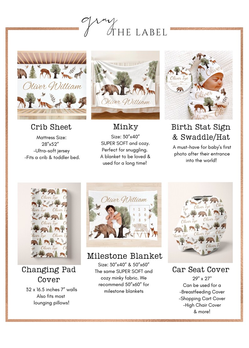 WOODLAND ANIMALS Nursery Bedding Set Baby Bedding Set Etsy