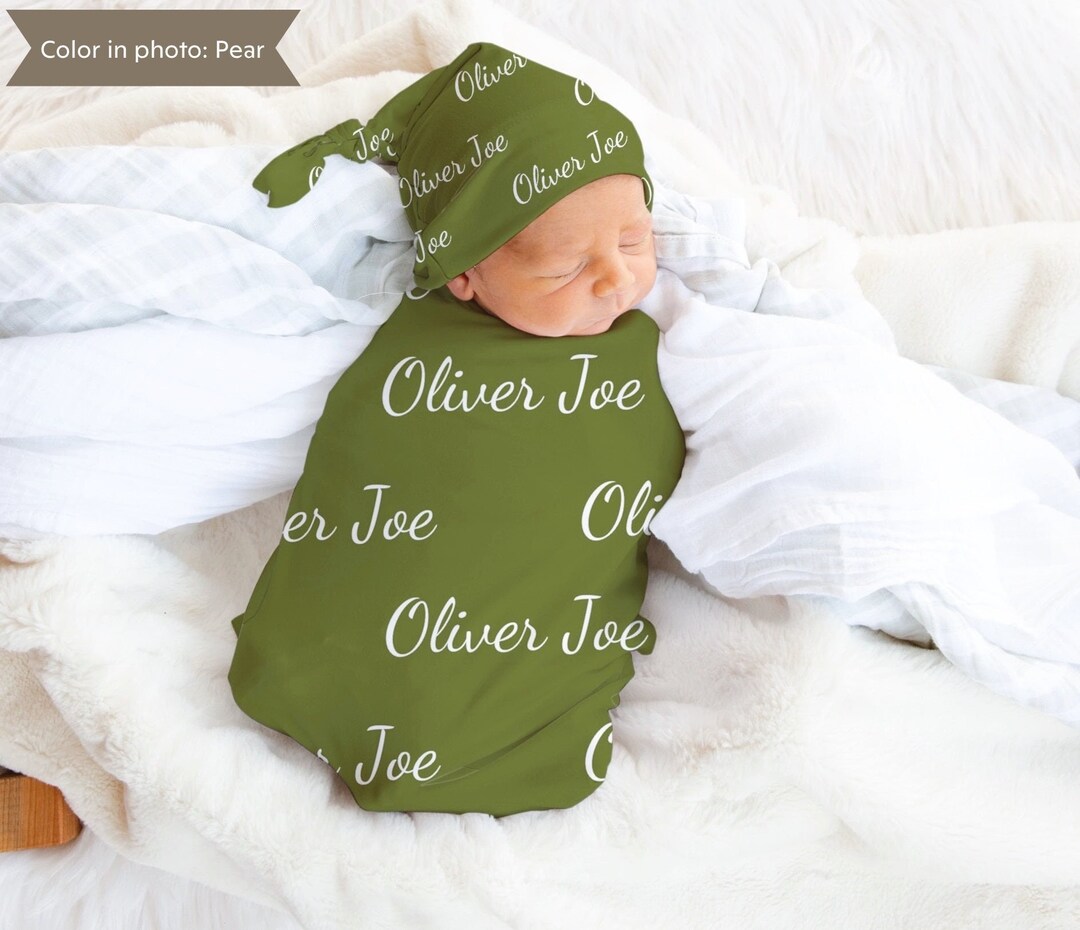 PERSONALIZED SWADDLE Hat Baby Name Blanket Baby Boy Coming Home Outfit