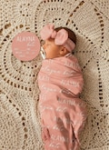 NEW! BABY NAME Swaddle - Baby Boy Swaddle Hat Headband Personalized Newborn Baby Girl Coming Home Outfit Hospital Photo Receiving Blanket