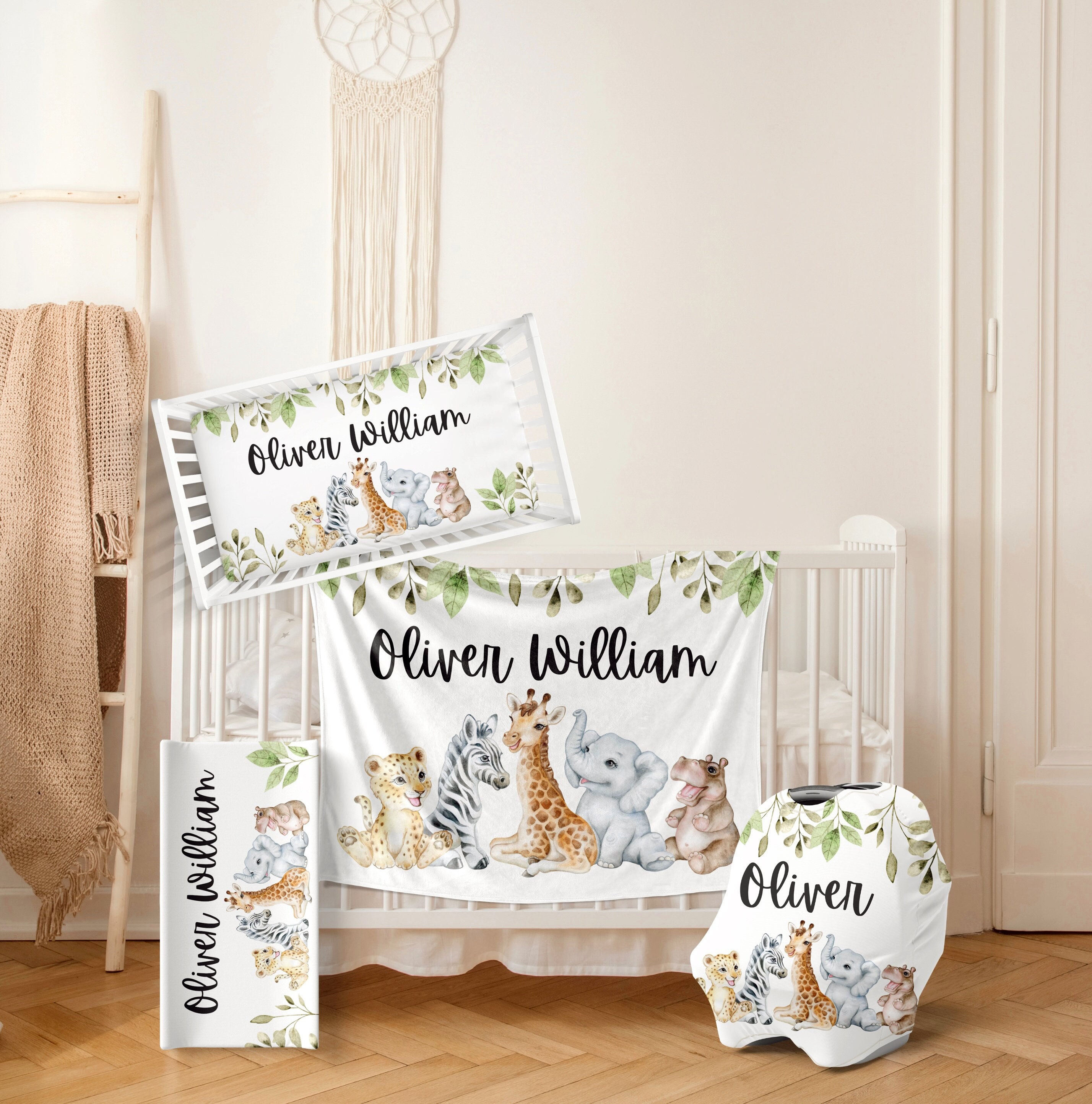 Baby boy safari crib bedding sale
