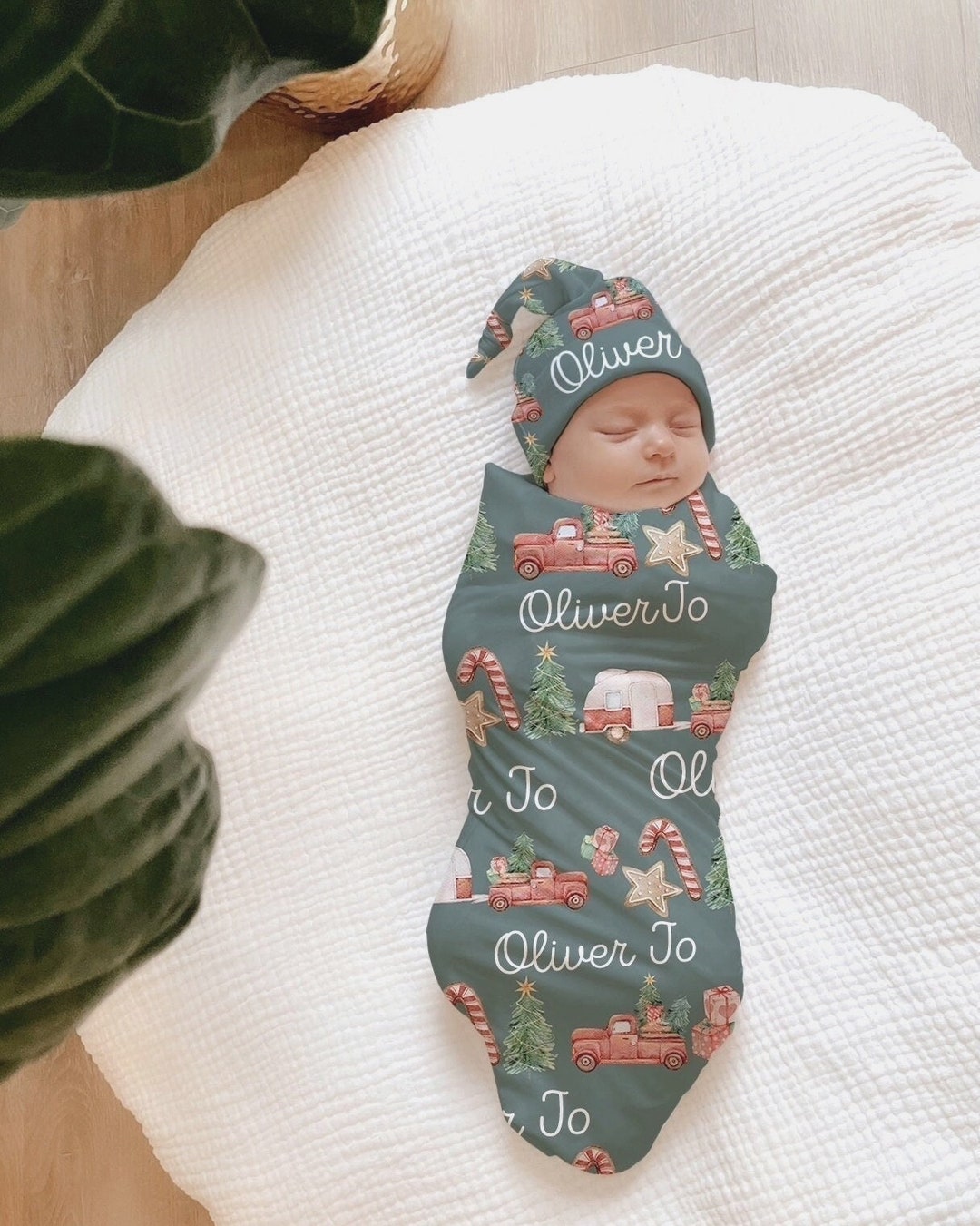 CHRISTMAS Swaddle Blanket Personalized Gender Neutral Etsy