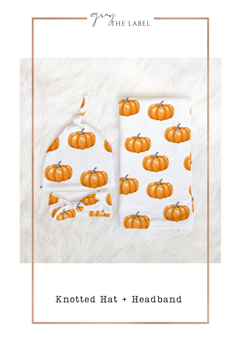 PUMPKIN SWADDLE Blanket Baby Boy Girl Take Home Outfit Gender Neutral