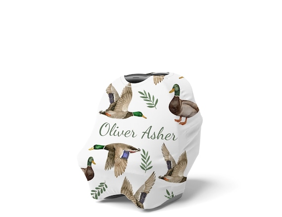MALLARD DUCK Car Seat Cover - Personalized Baby Shower Gift Baby Bedding Fish Breastfeeding Nursing Cover Crib Nursery Bedding Set Sheet