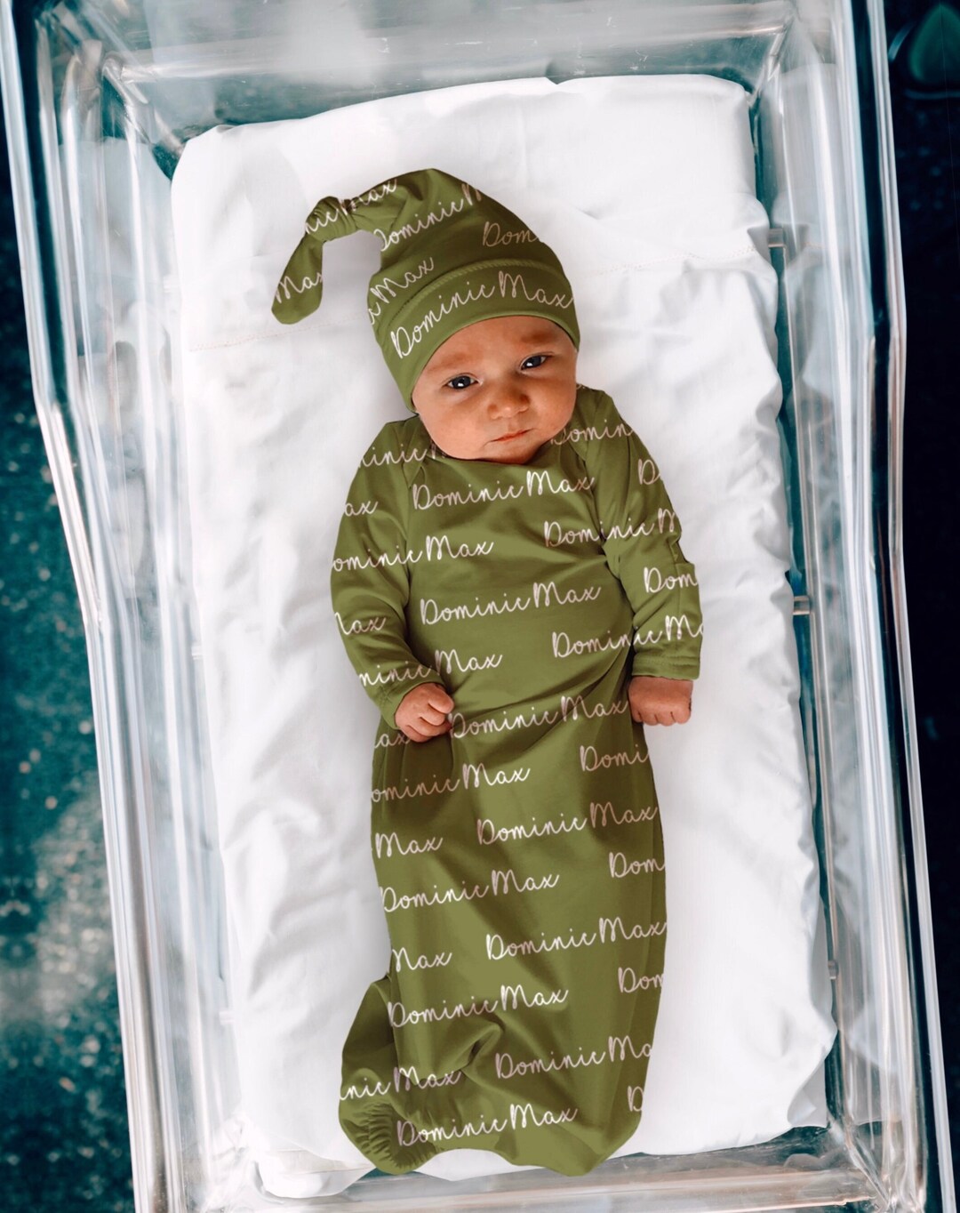 PERSONALIZED SWADDLE Hat Baby Name Blanket Baby Boy Coming Home Outfit