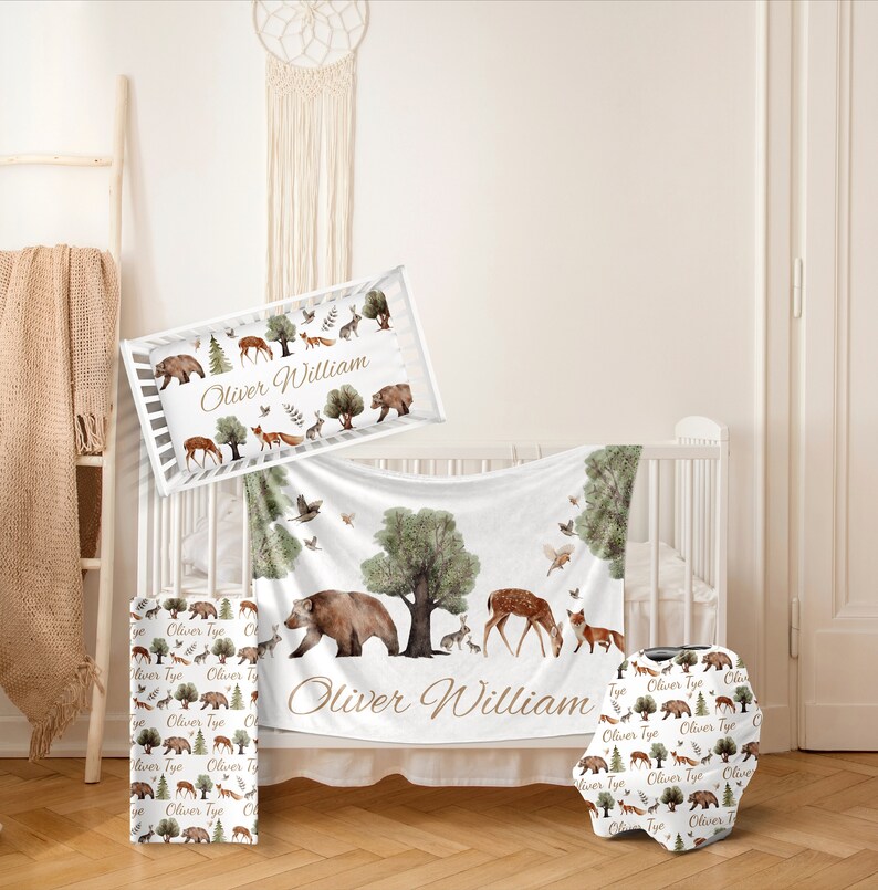 WOODLAND ANIMALS Nursery Bedding Set Baby Bedding Set Etsy