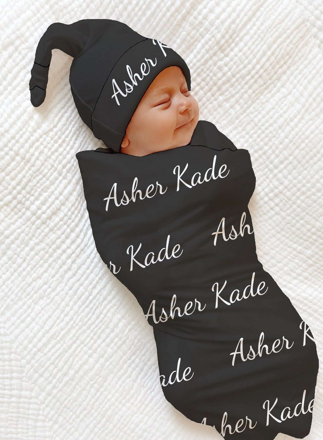 Receiving Name BABY NAME Announcement Swaddle Blanket Boy Coming Home Outfit Baby ...